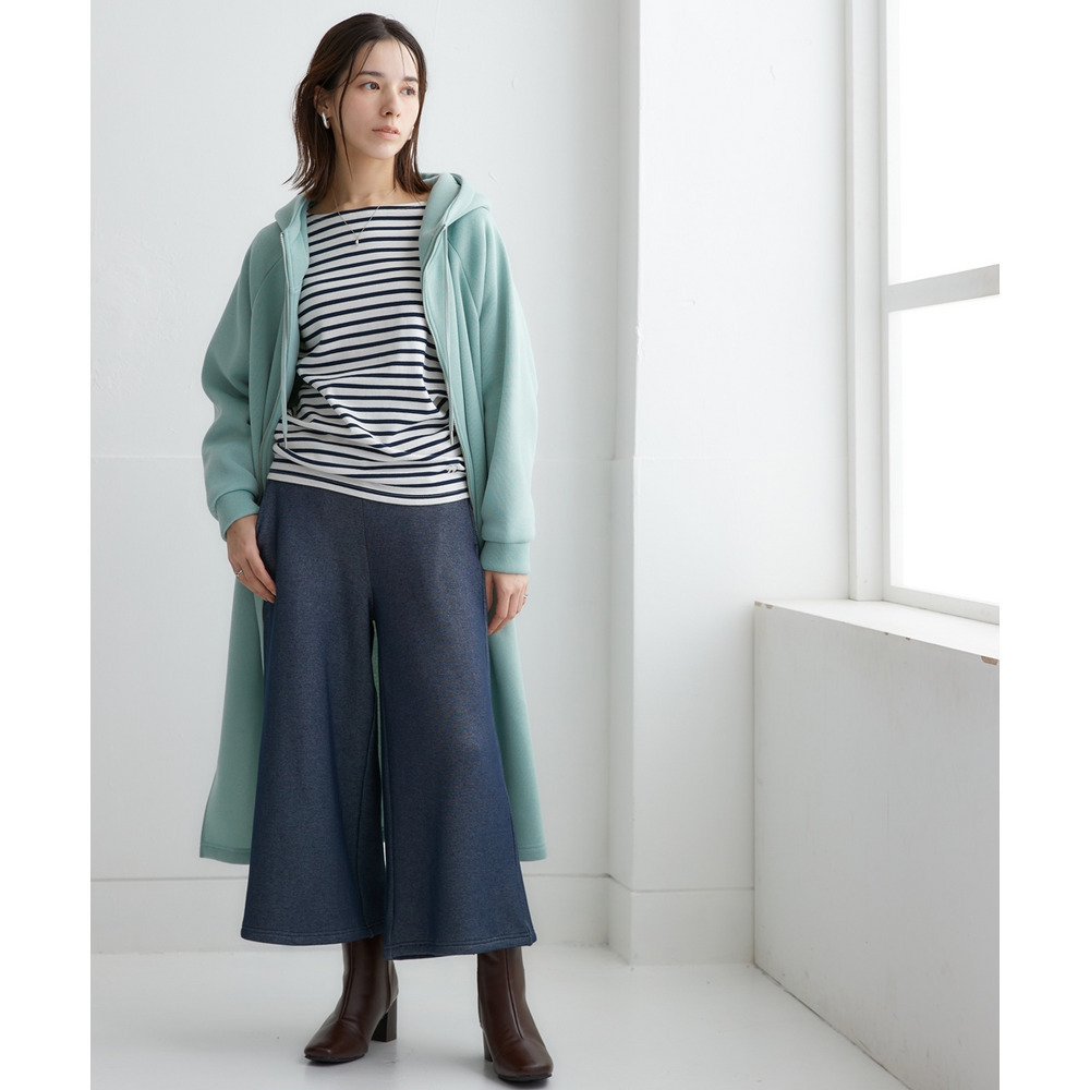 (股下65cm)裏シャギーあったかワイドパンツ 大きいサイズ22