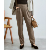 両面起毛タックテーパードパンツ（ストレッチ素材）　大きいサイズ