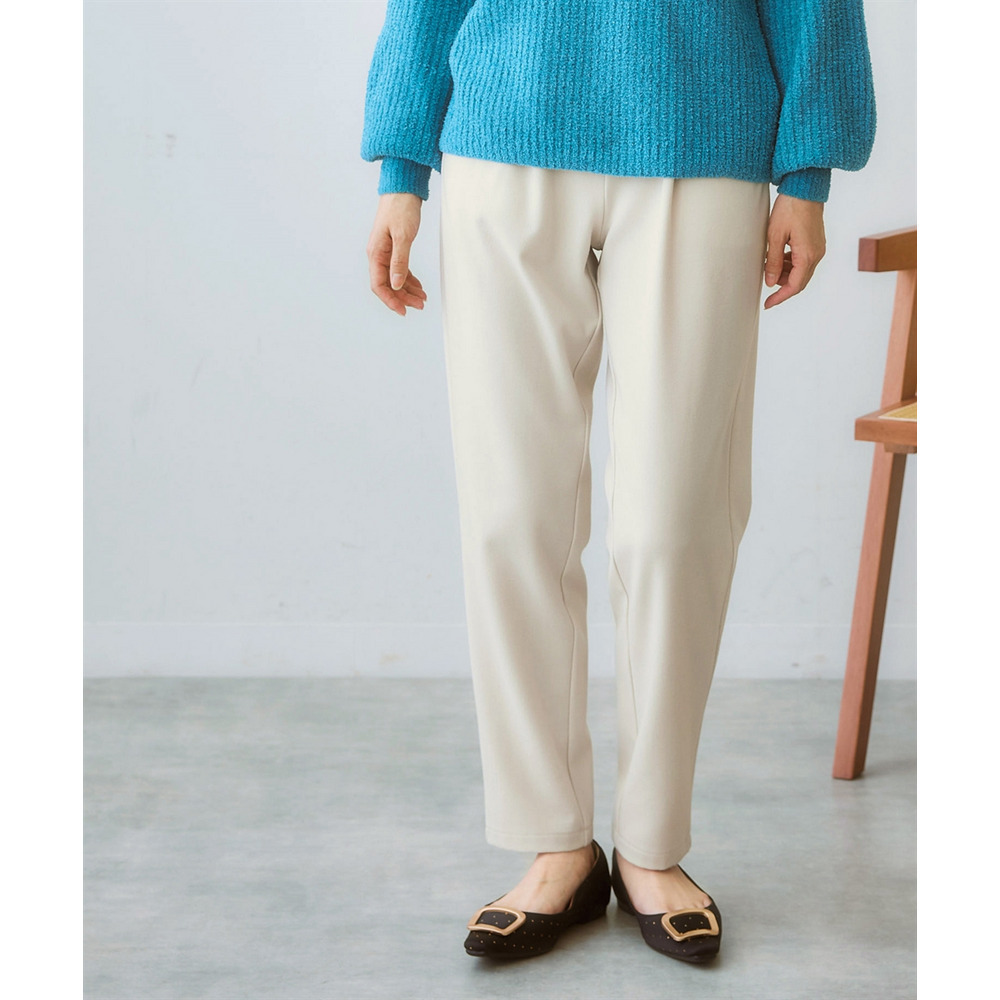 両面起毛タックテーパードパンツ(ストレッチ素材) 大きいサイズ1