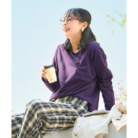大きいサイズ　綿100％汗染みしにくい長袖Vネックプルオーバー