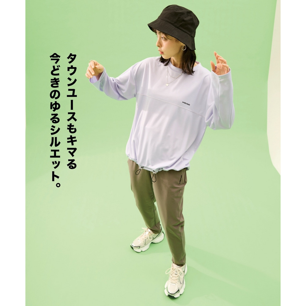 大きいサイズ　ドライメッシュ裾ドロスト長袖ゆるTシャツ（吸汗速乾・UVカット）（HEAD）14