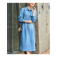 大きいサイズ　羽織にもなるデニムシャツワンピース