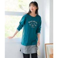 綿100％選べるゆるシルエットプリントロング丈Ｔシャツ　肌触りが気持ち良い！ 大きいサイズ