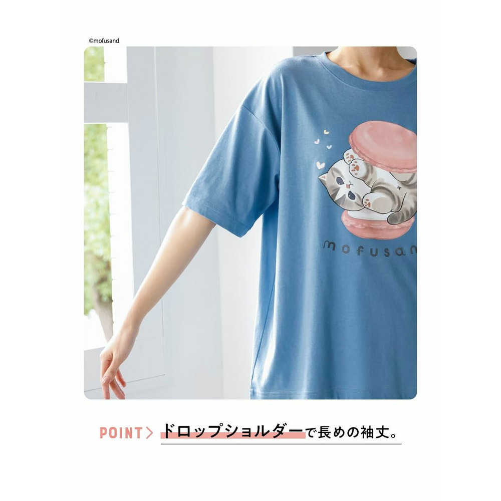 大きいサイズ デザインTシャツ/mofusAnd5