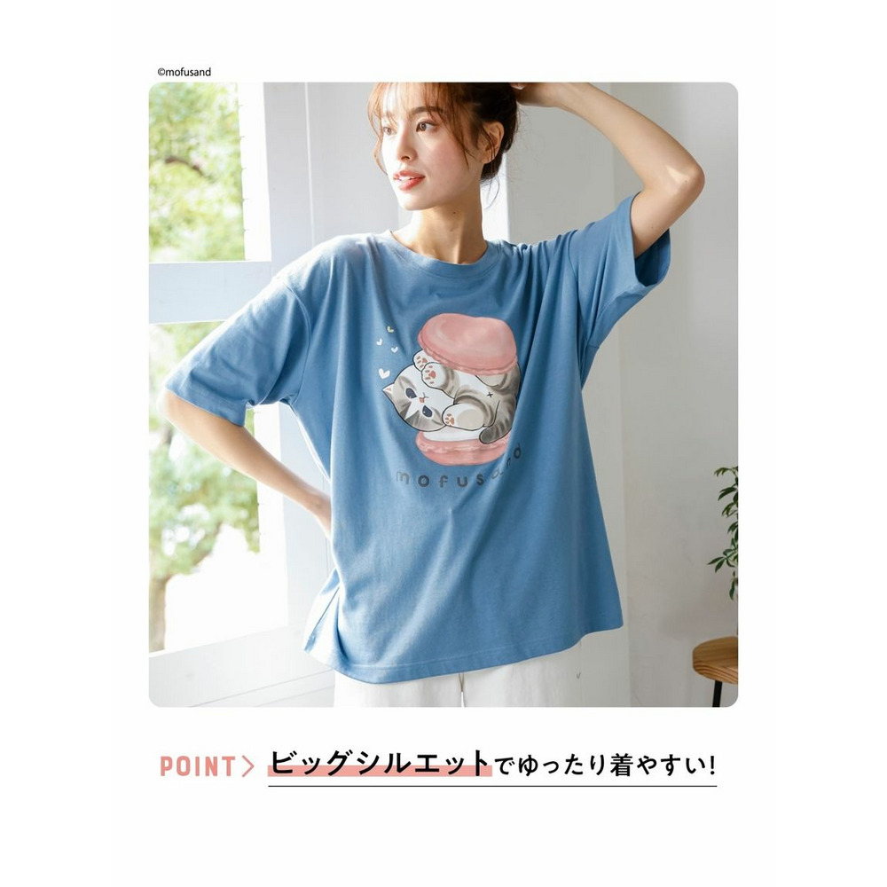 大きいサイズ デザインTシャツ/mofusAnd6