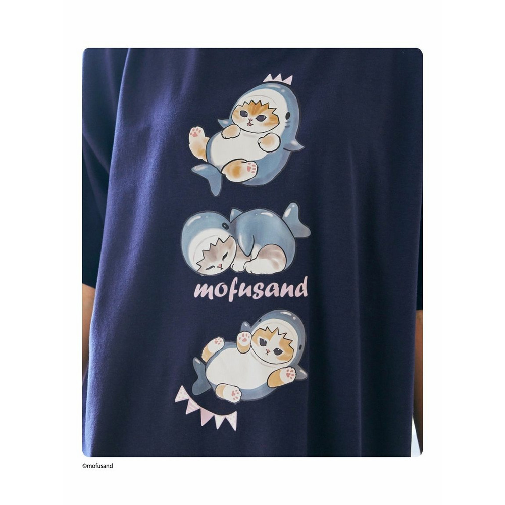 大きいサイズ デザインチュニックTシャツ/mofusAnd10