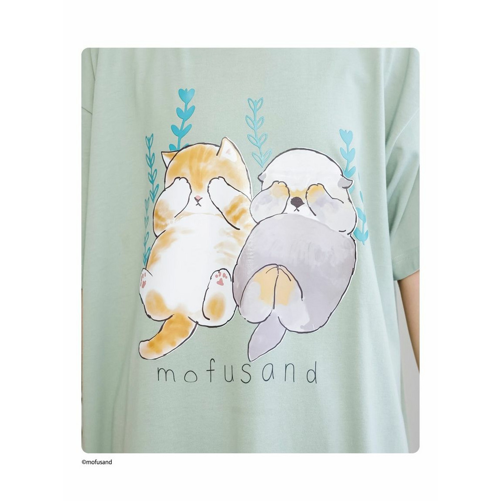 大きいサイズ デザインチュニックTシャツ/mofusAnd11