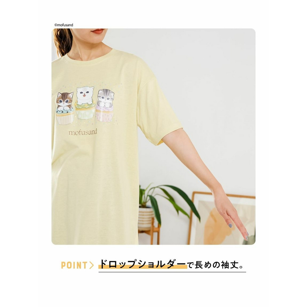 大きいサイズ デザインチュニックTシャツ/mofusAnd5