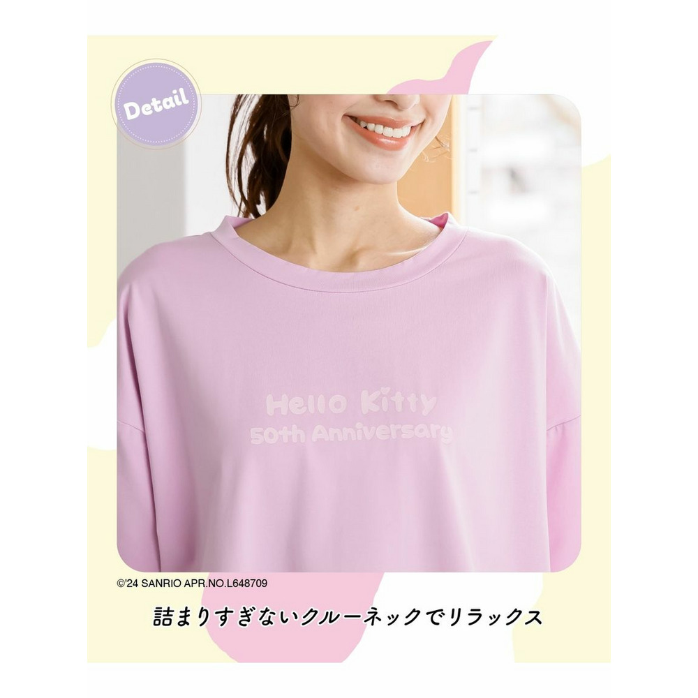 大きいサイズ　キャラクタープリントカットソーセットアップ（5分袖ゆるＴシャツ+ハーフパンツ）6