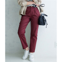 （股下63cm）　サテン素材アンクルパンツ(ウエストすっきり裏ゴム仕様）　大きいサイズ