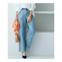 (股下68ｃm)　ゆるフィットデニムワイドパンツ　大きいサイズ