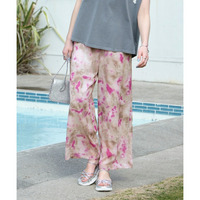 タイダイ柄ジョーゼットイージーパンツ　大きいサイズ