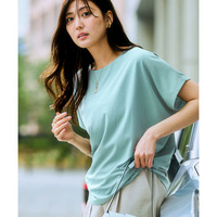 【ひんやり接触冷感】シルケット加工ドルマンスリーブトップス　大きいサイズ