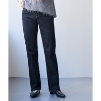 大きいサイズ すごのびストレッチデニムストレートパンツ（ゆったり太もも）（股下73cm）