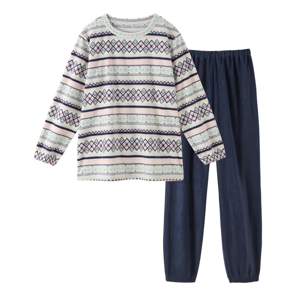 ふわぬくフリースルームウェア上下セット1