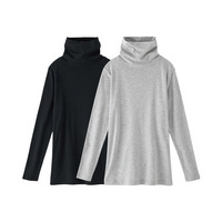 綿１００％タートルネック長袖インナー２枚組