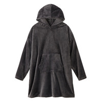 ふわぬくフランネルルームポンチョ(だばだば)