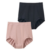 おなかすっぽり超深ばき丈　トリプルモイストしっとりなめらかショーツ２枚組（保湿・ecoプラ）