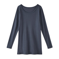 ウォームコアコットン　綿１００％　ロング丈長袖インナー（吸湿発熱・UVカット）