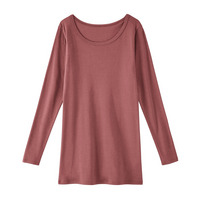 ウォームコアコットン　綿１００％　ロング丈長袖インナー（吸湿発熱・UVカット）