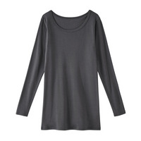 ウォームコアコットン　綿１００％　ロング丈長袖インナー（吸湿発熱・UVカット）