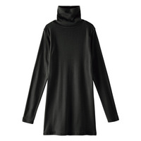 ウォームコアコットン　綿１００％　ロング丈タートルネック長袖インナー（吸湿発熱・UVカット）