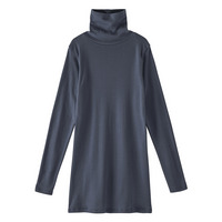 ウォームコアコットン　綿１００％　ロング丈タートルネック長袖インナー（吸湿発熱・UVカット）