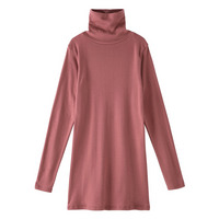 ウォームコアコットン　綿１００％　ロング丈タートルネック長袖インナー（吸湿発熱・UVカット）