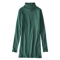 ウォームコアコットン　綿１００％　ロング丈タートルネック長袖インナー（吸湿発熱・UVカット）