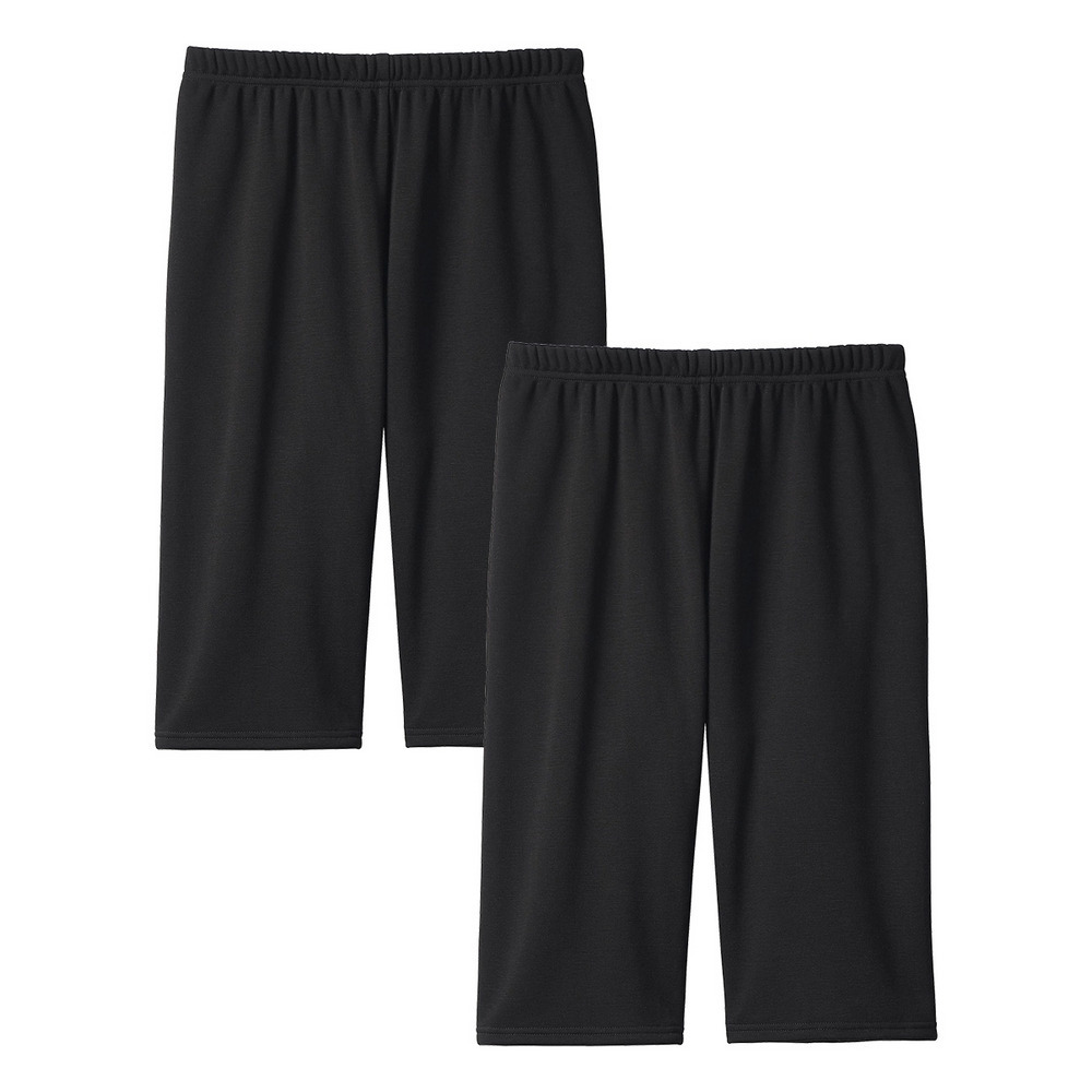 極厚裏起毛5分丈オーバーパンツ2枚組1