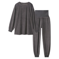 ベロアニット腹巻付きルームウェア上下セット