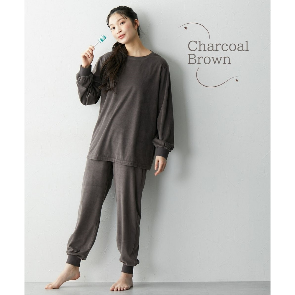 ベロアニット腹巻付きルームウェア上下セット11