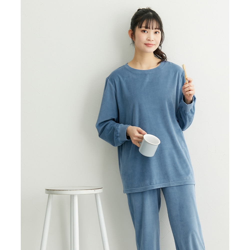 ベロアニット腹巻付きルームウェア上下セット15