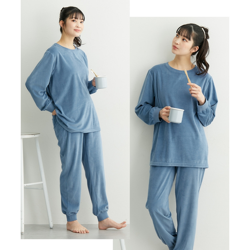 ベロアニット腹巻付きルームウェア上下セット16