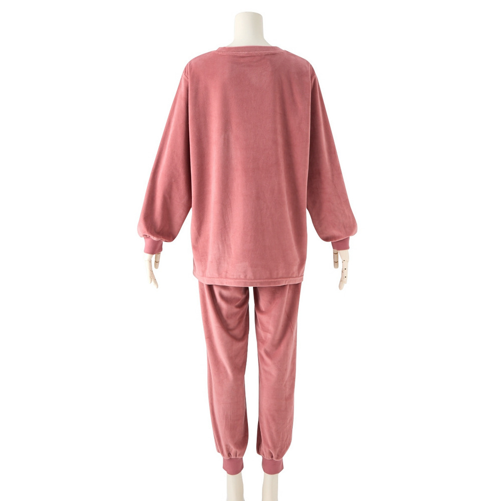 ベロアニット腹巻付きルームウェア上下セット19