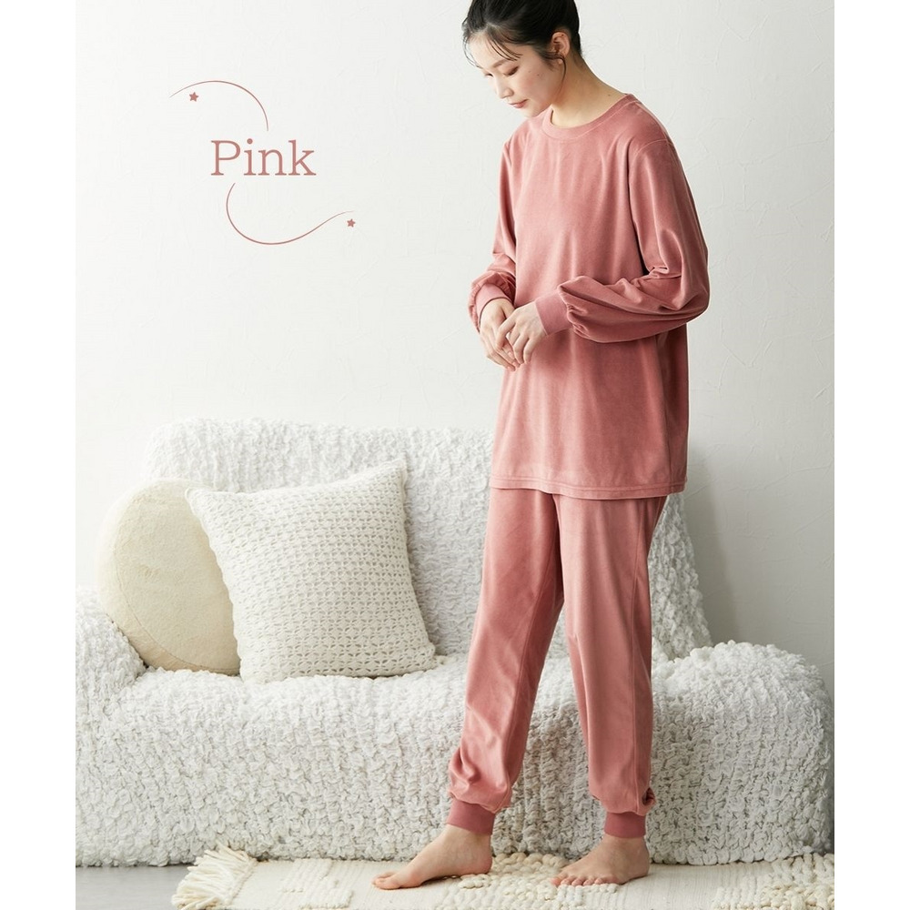 ベロアニット腹巻付きルームウェア上下セット8