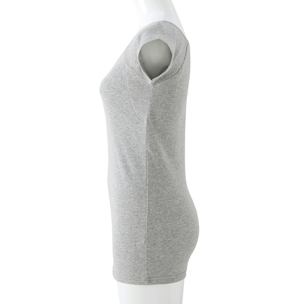 綿100%汗取りパッド付丈長めフレンチ袖インナー2枚組16