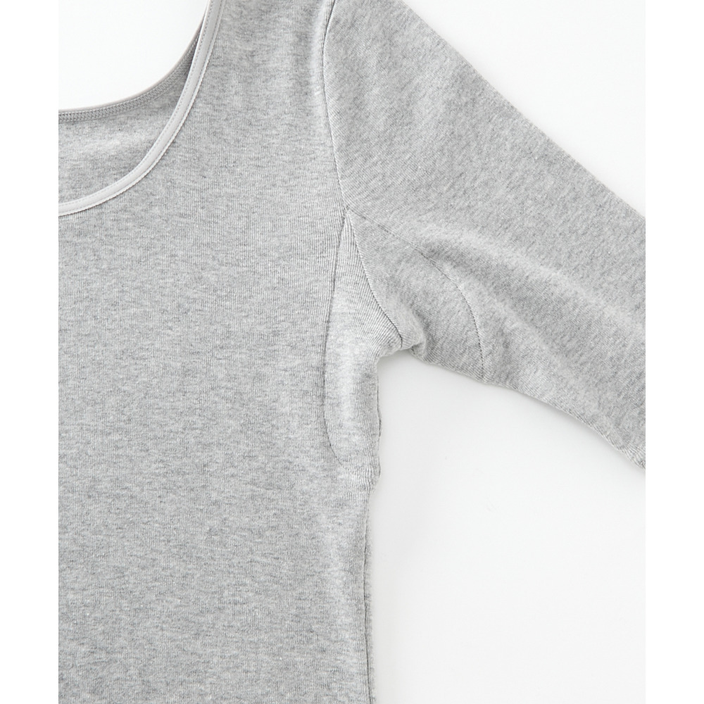 綿100%汗取りパッド付丈長め5分袖インナー2枚組22