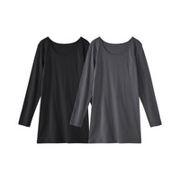 綿１００％ロング丈長袖インナー２枚組