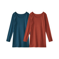 綿１００％ロング丈長袖インナー２枚組