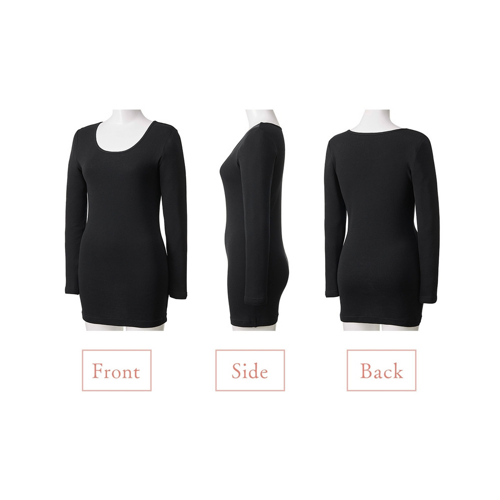 綿100%ロング丈長袖インナー2枚組16