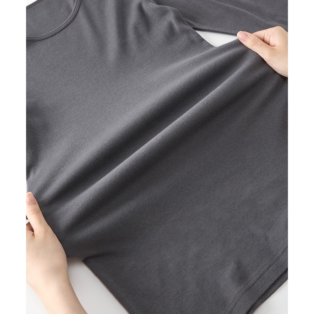 綿100%ロング丈長袖インナー2枚組24