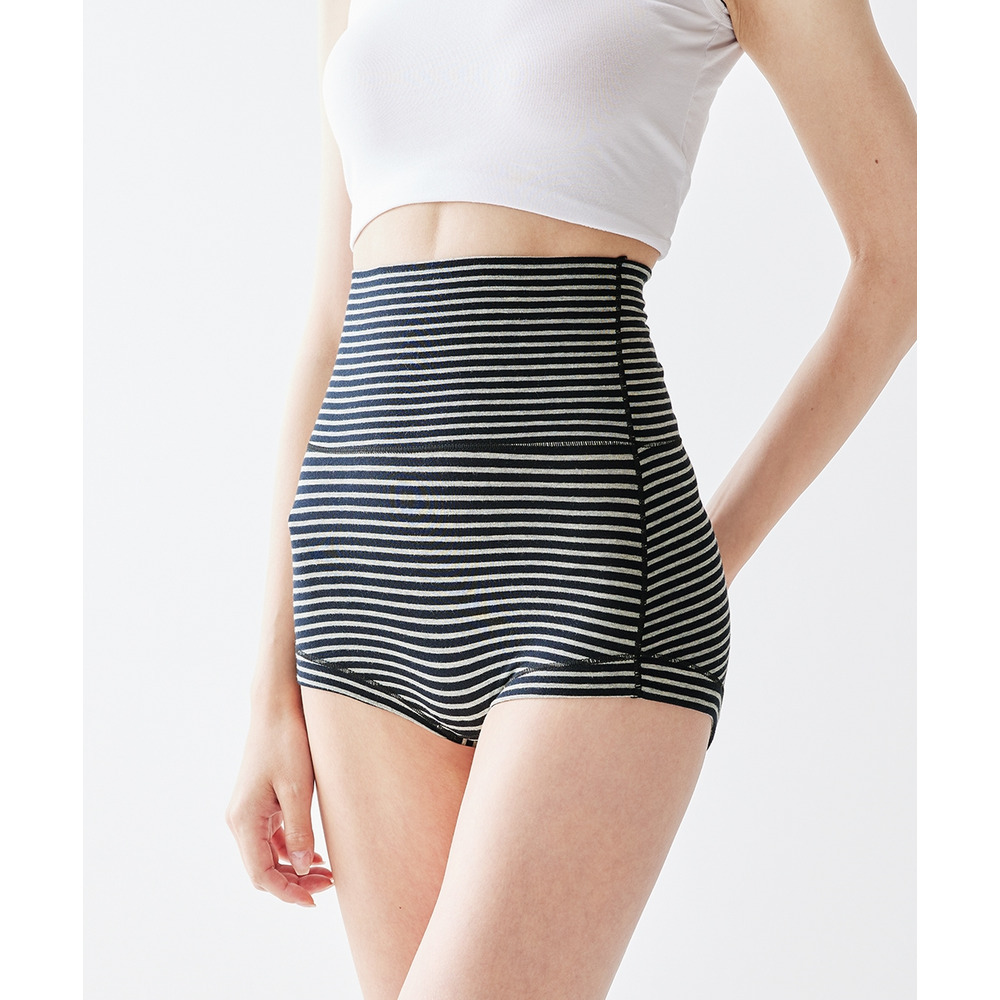 綿混ストレッチ はらまき付お腹らくちんショーツ3枚組15