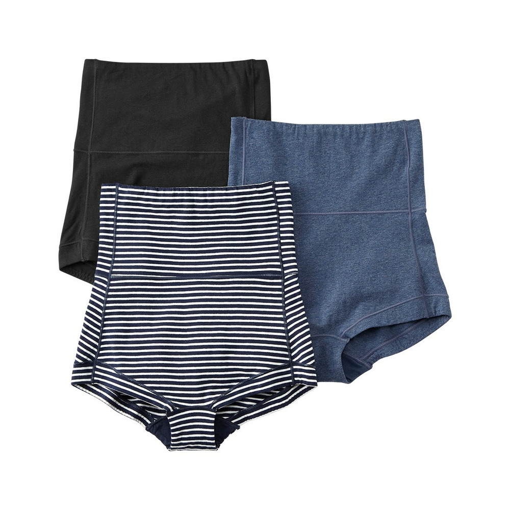 綿混ストレッチ はらまき付お腹らくちんショーツ3枚組1