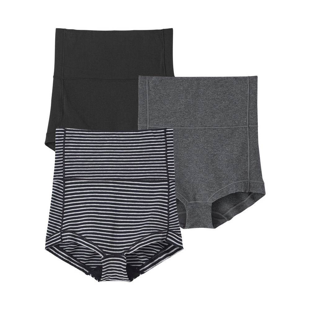 綿混ストレッチ はらまき付お腹らくちんショーツ3枚組1