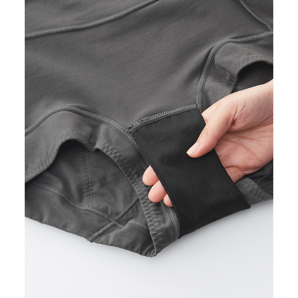 綿好きさんのお腹・脚口らくちん深ばき丈サニタリーショーツ夜用2枚組(羽付ナプキン対応)20