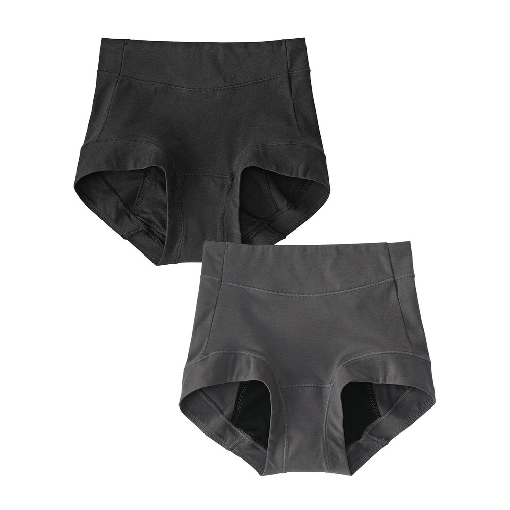 綿好きさんのお腹・脚口らくちん深ばき丈サニタリーショーツ夜用2枚組(羽付ナプキン対応)1