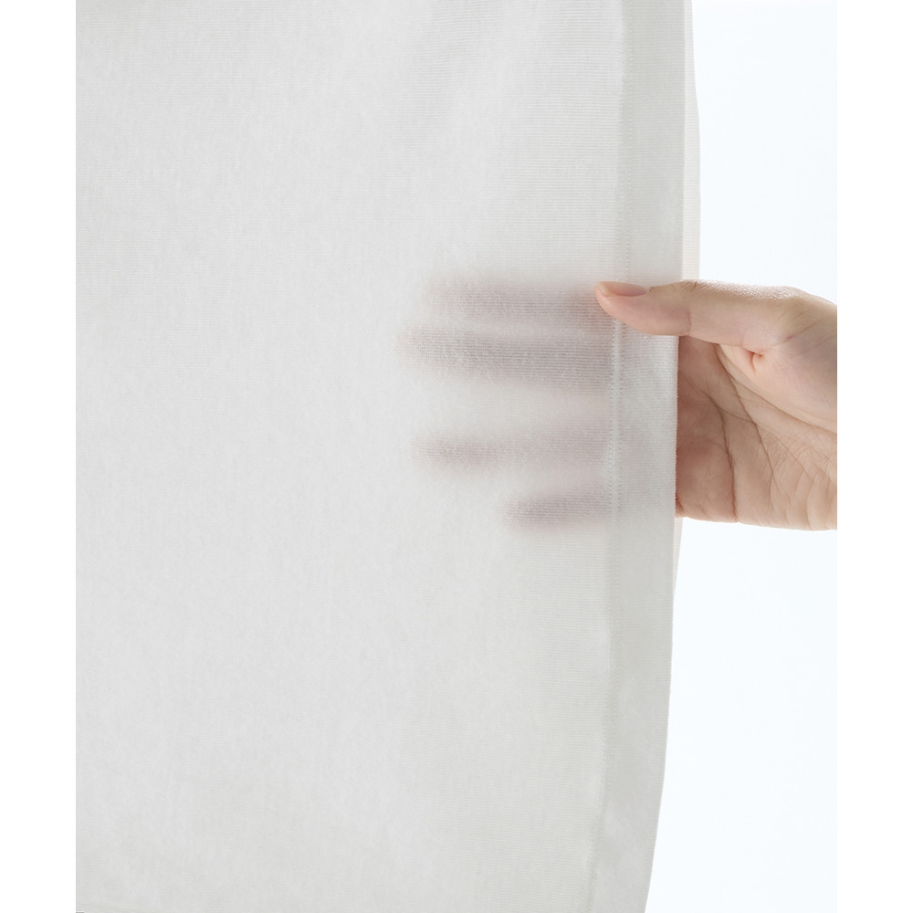 綿100%レースハイネックフレンチ袖インナー18