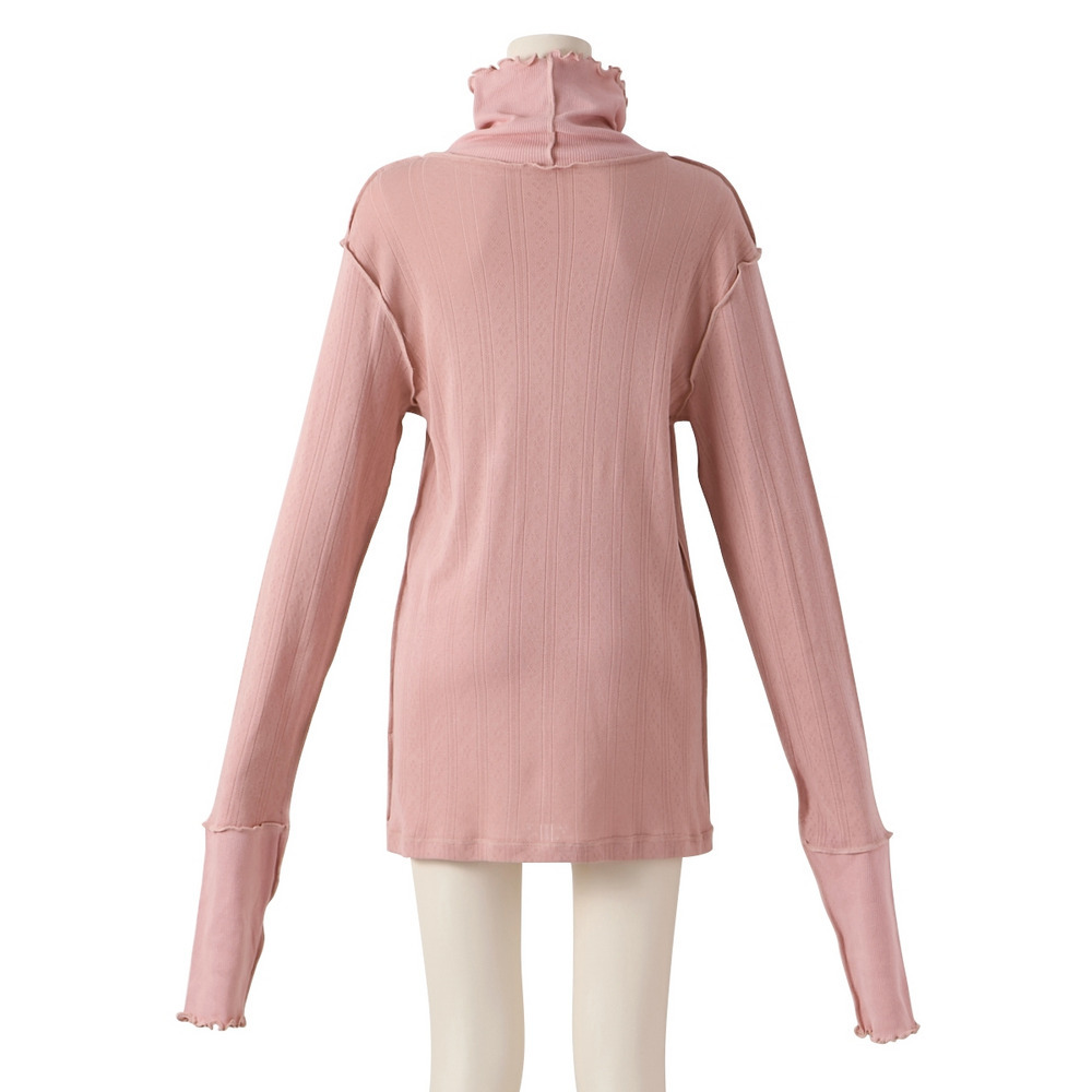 綿100%パジャマインナー 首・手首あったか12分袖ハイネック17