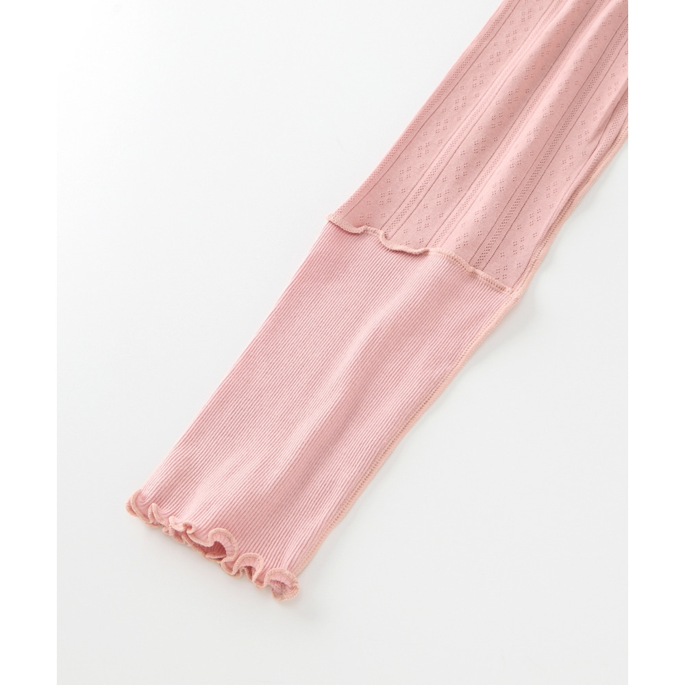 綿100%パジャマインナー 首・手首あったか12分袖ハイネック20